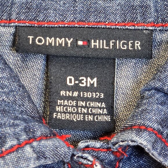 Tommy Hilfiger Baby Girls LS Top Capri Pants Set Outfit Red White Blue 0-3 Mo - Picture 7 of 7